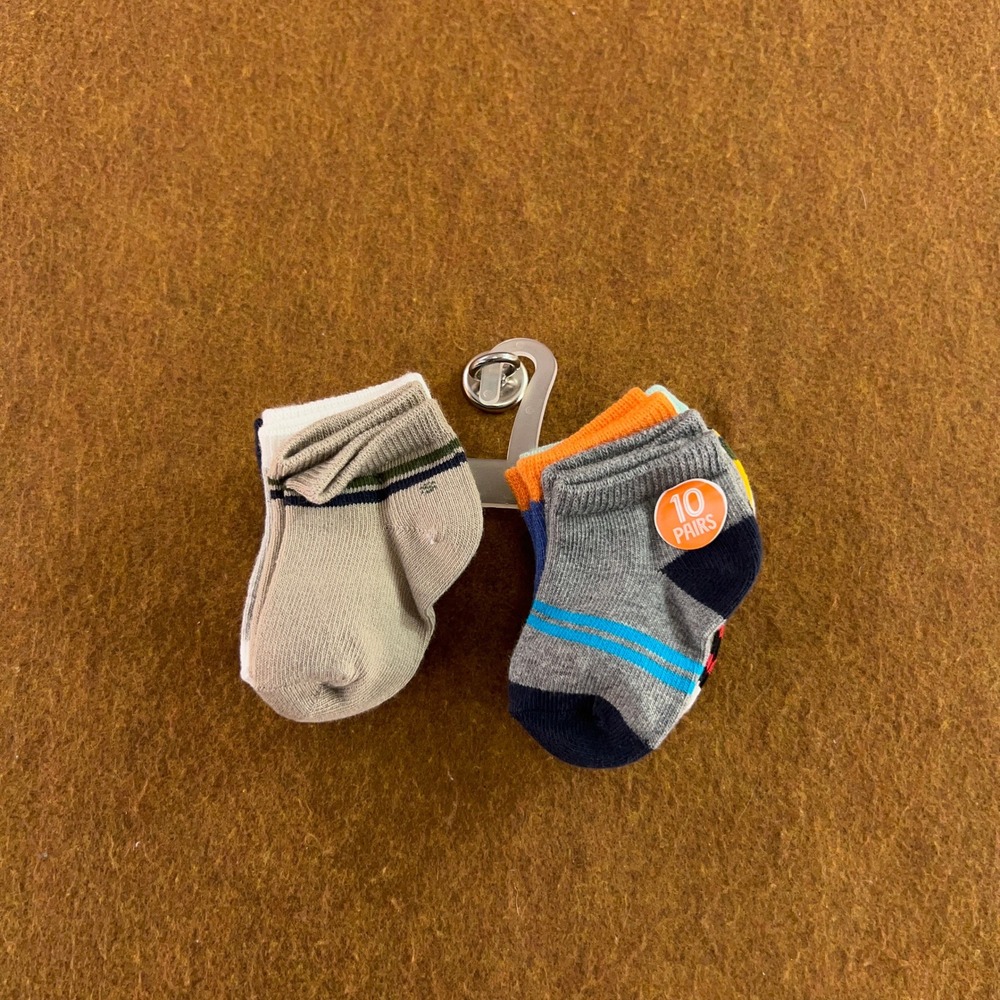 Cat & Jack Toddler Small Multi-Color Striped Low Cut Ankle 10 Pairs Socks NWT